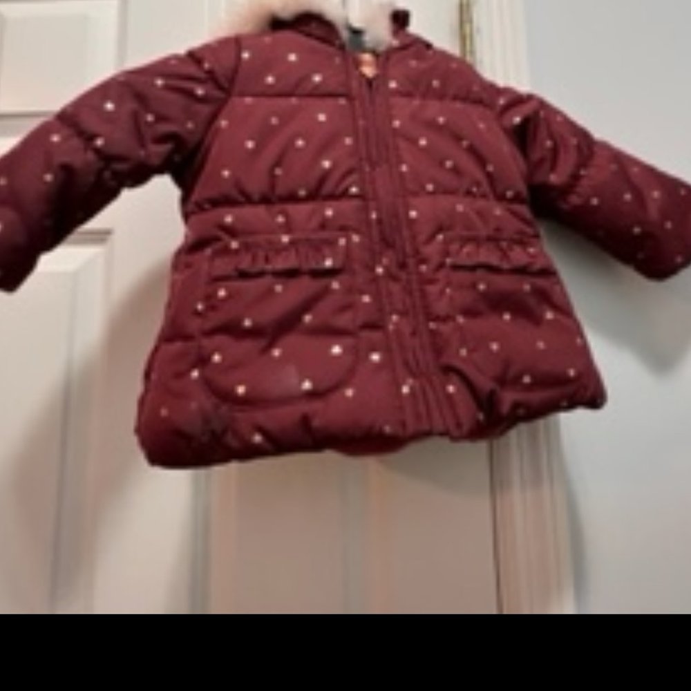 London Fog Faux fur botton and hood size 12 months winter coat jacket